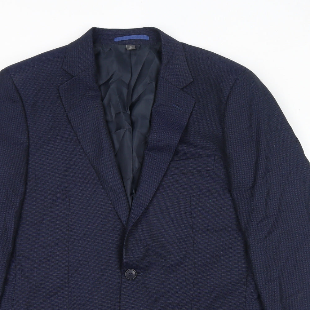 Marks and Spencer Mens Blue Polyester Jacket Suit Jacket Size 40 Regular