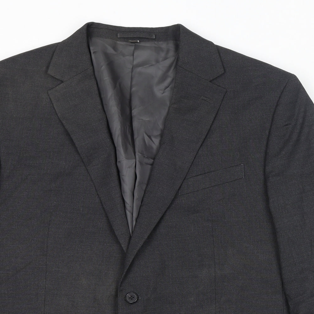 Marks and Spencer Mens Grey Polyester Jacket Suit Jacket Size 48 Regular