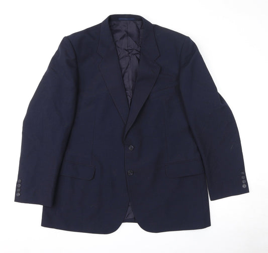 St Michael Mens Blue Polyester Jacket Suit Jacket Size 44 Regular