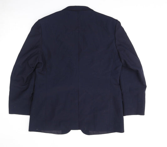 St Michael Mens Blue Polyester Jacket Suit Jacket Size 44 Regular