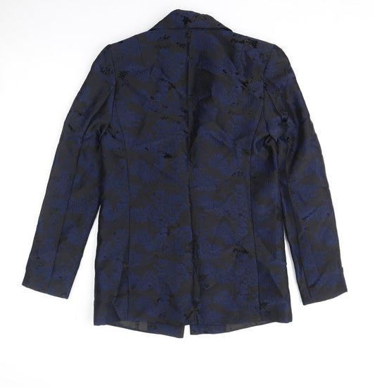 Marks and Spencer Womens Blue Geometric Jacket Blazer Size 6 - Limited Edition
