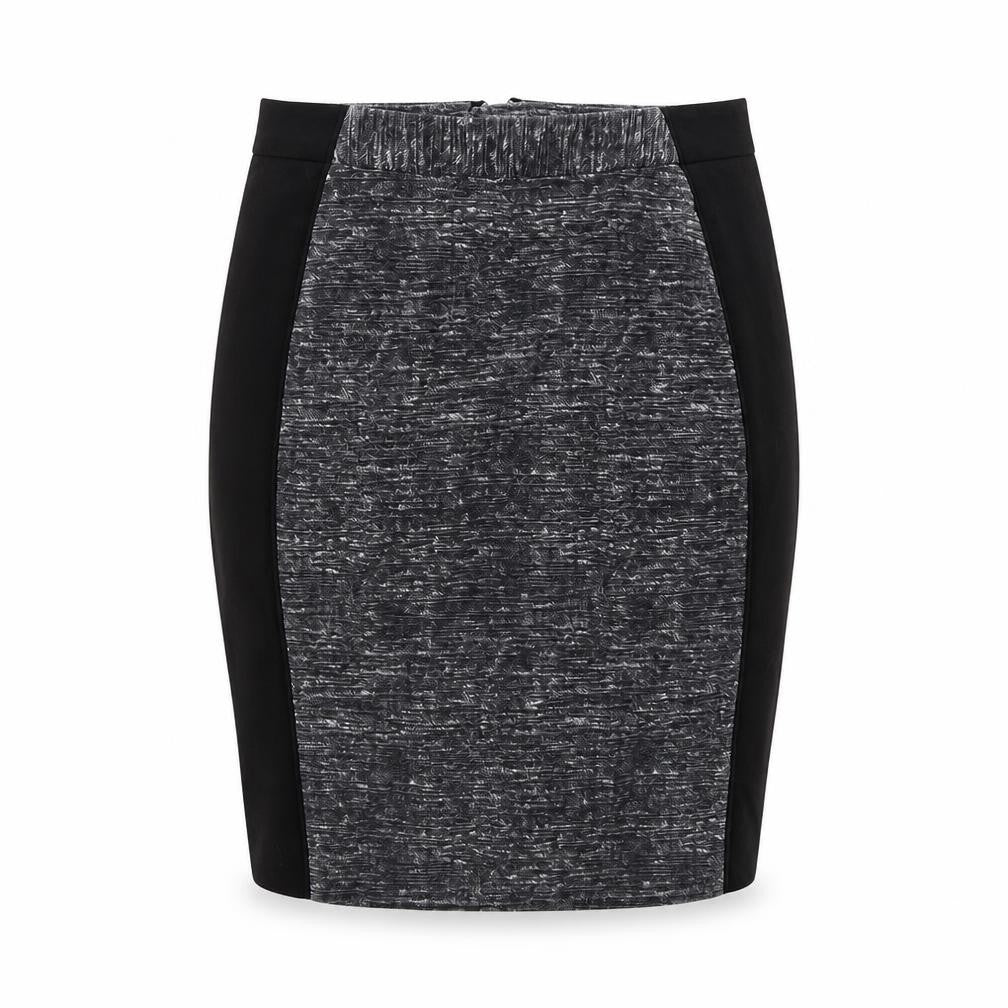 H&M Womens Grey Geometric Viscose Bandage Skirt Size 4 Zip