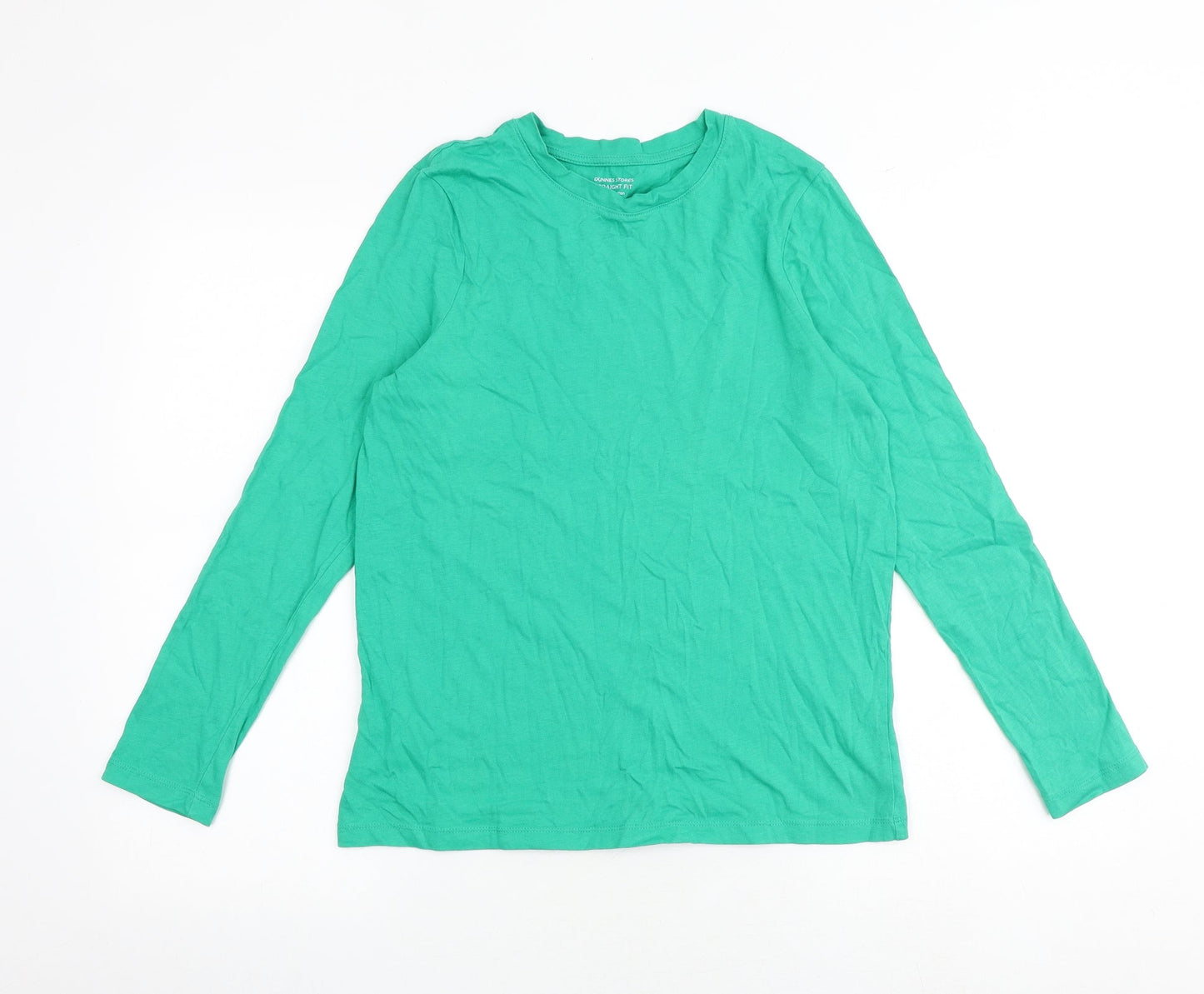Dunnes Stores Womens Green 100% Cotton Basic T-Shirt Size XS Round Neck