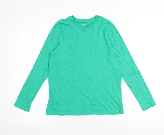 Dunnes Stores Womens Green 100% Cotton Basic T-Shirt Size XS Round Neck
