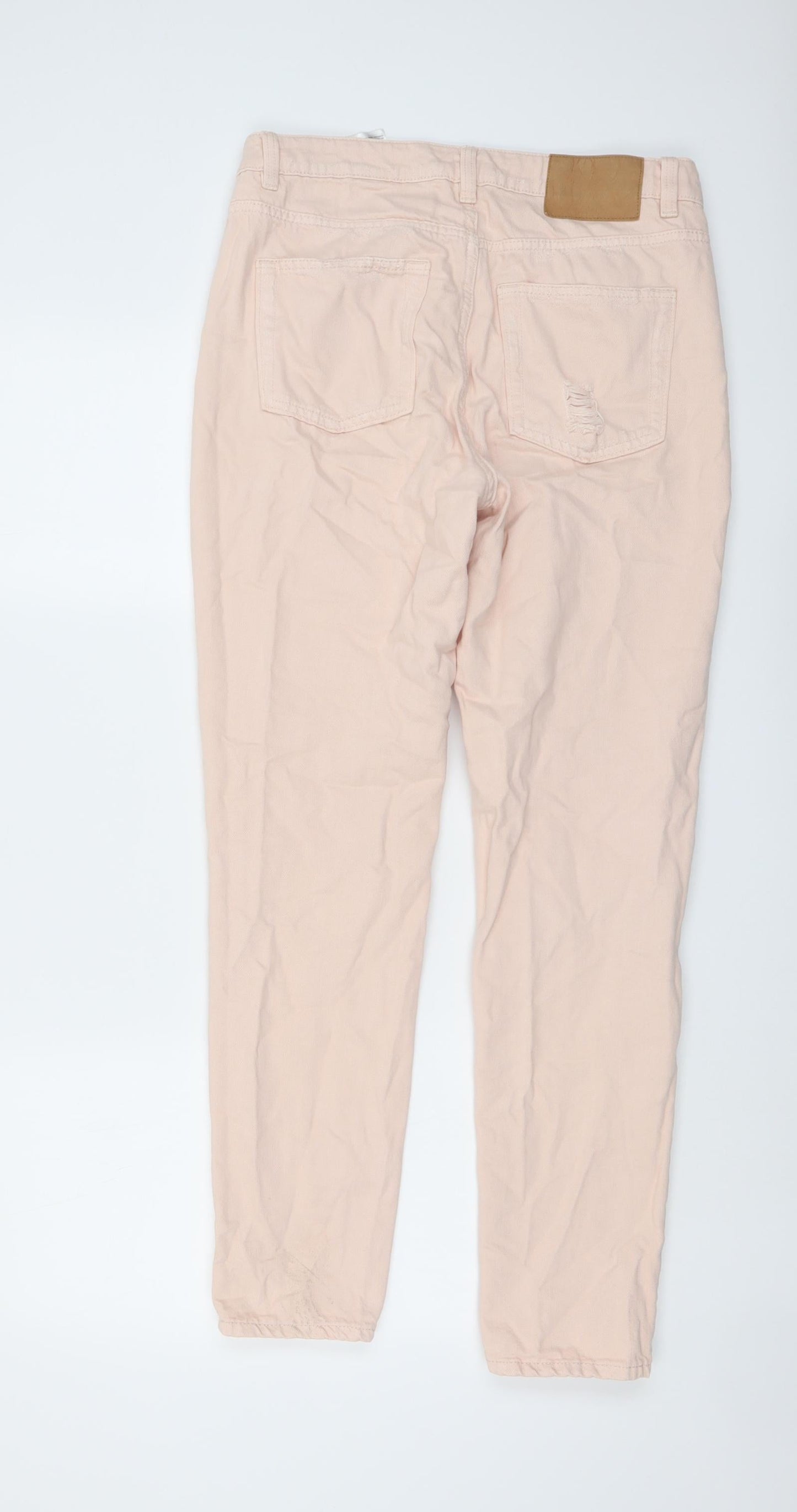 H&M Womens Pink Cotton Skinny Jeans Size 10 Regular Button