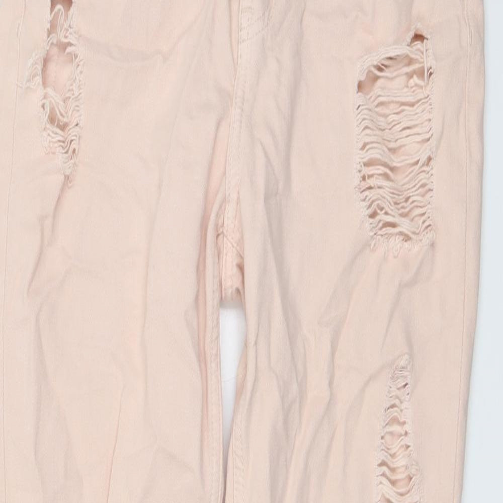 H&M Womens Pink Cotton Skinny Jeans Size 10 Regular Button