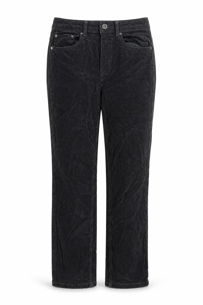 Marks and Spencer Womens Grey Cotton Trousers Size 12 L28 in Regular Button