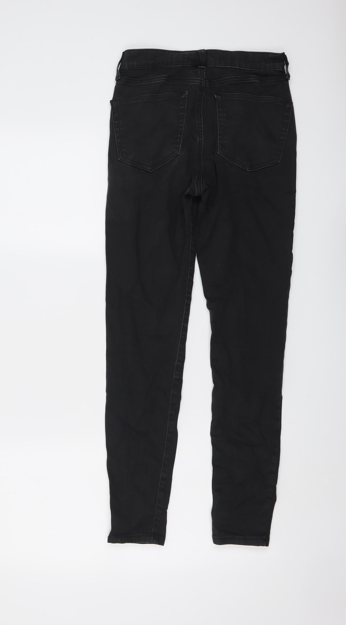 Topshop Womens Black Cotton Skinny Jeans Size 28 in L27 in Regular Button