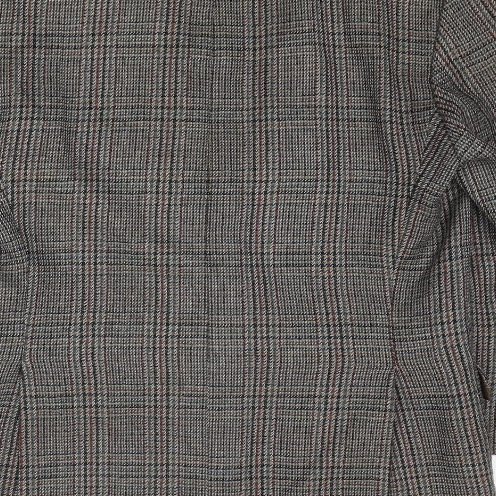 Dunn & Co Mens Brown Plaid Wool Jacket Suit Jacket Size 40 Regular