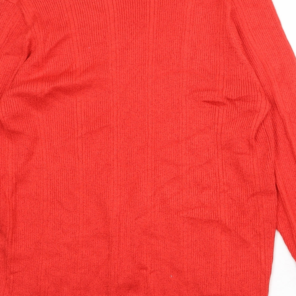 Marks and Spencer Womens Red V-Neck Viscose Pullover Jumper Size 18