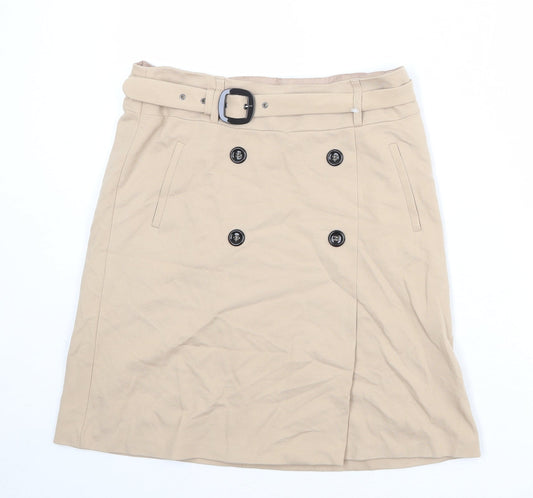 Gerry Weber Womens Beige Polyester A-Line Skirt Size 30 in Zip - Belt included