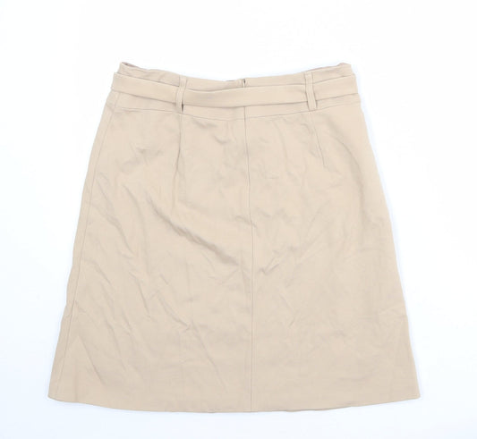 Gerry Weber Womens Beige Polyester A-Line Skirt Size 30 in Zip - Belt included