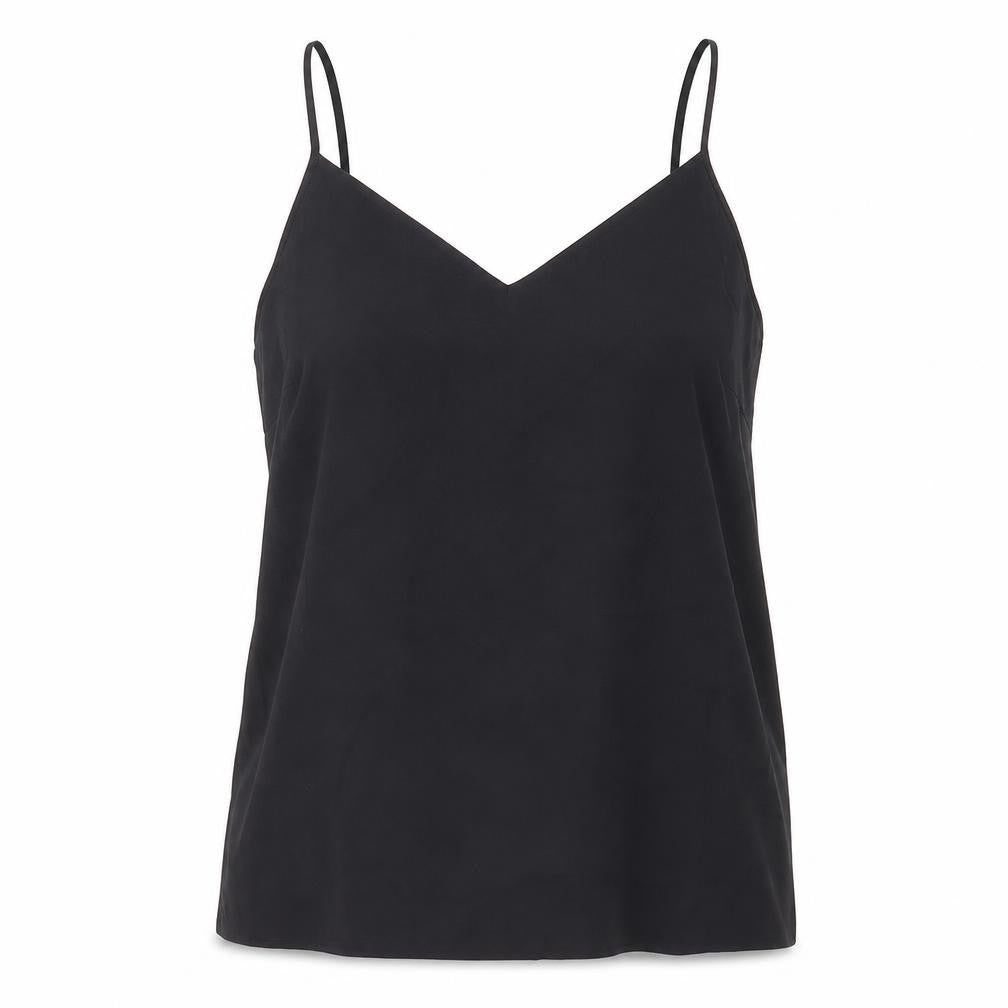 Marks and Spencer Womens Black Polyester Basic Tank Size 10 V-Neck