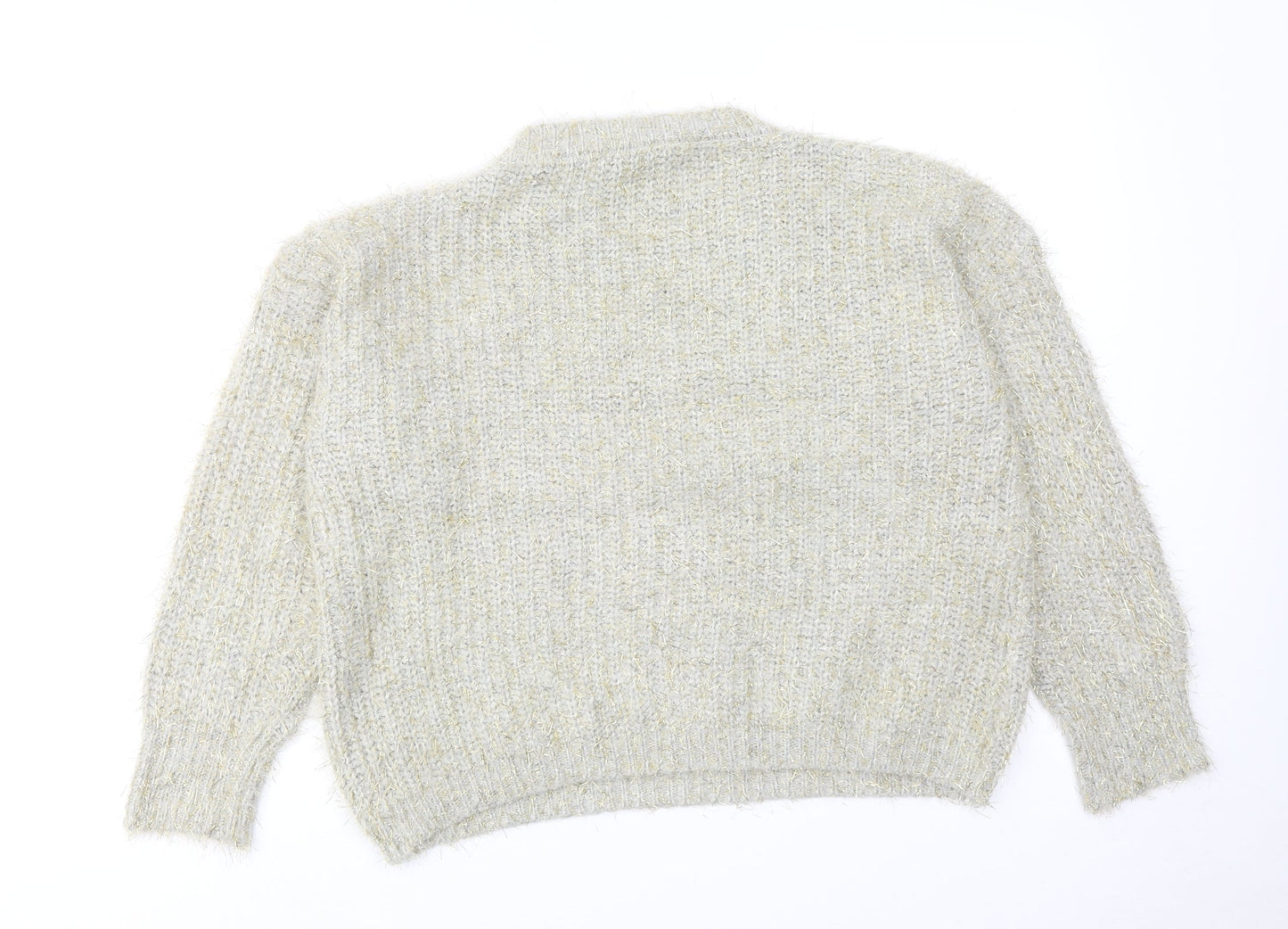 Kazo Womens Gold Round Neck Acrylic Pullover Jumper Size L