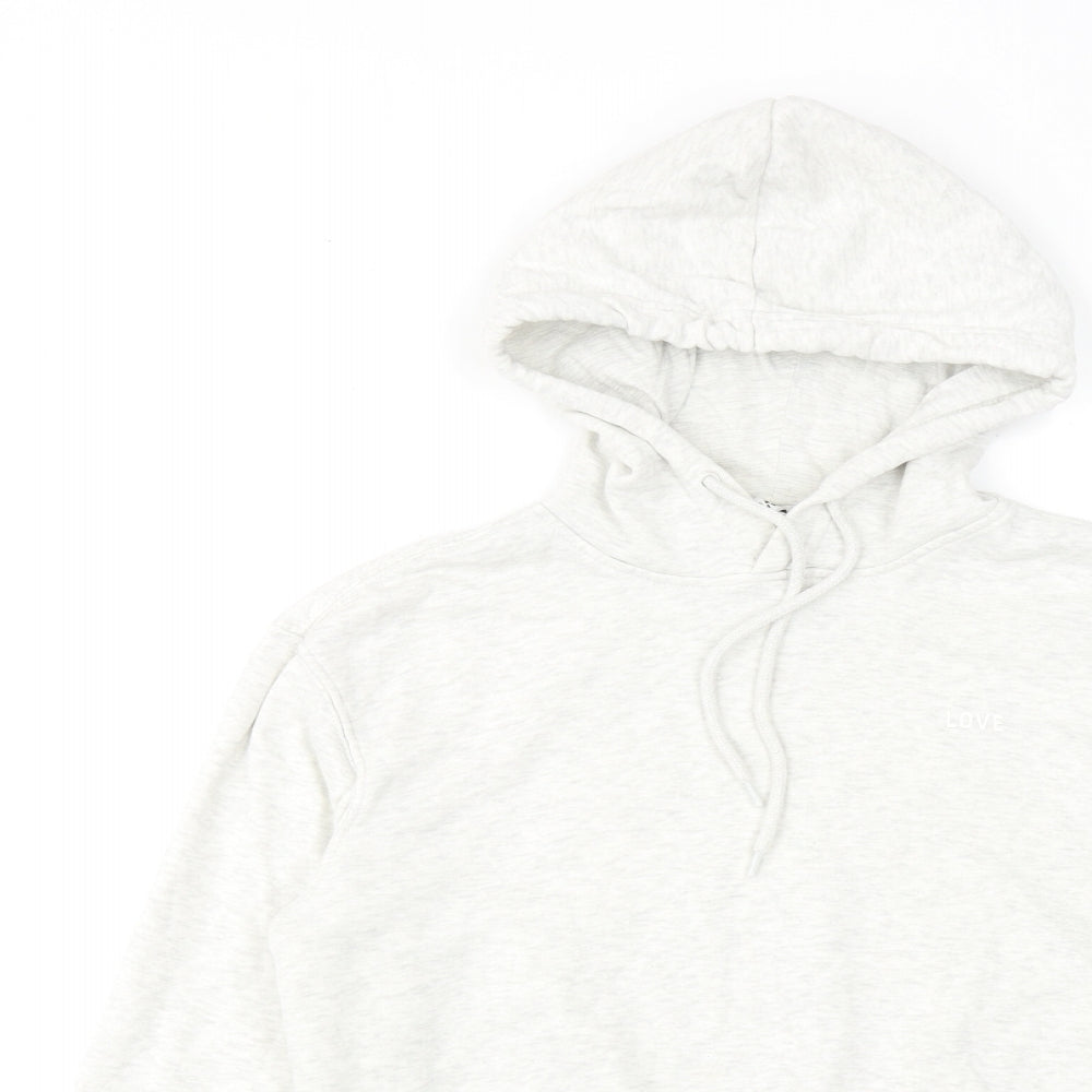 H&M Womens Grey Cotton Pullover Hoodie Size 2XS Pullover