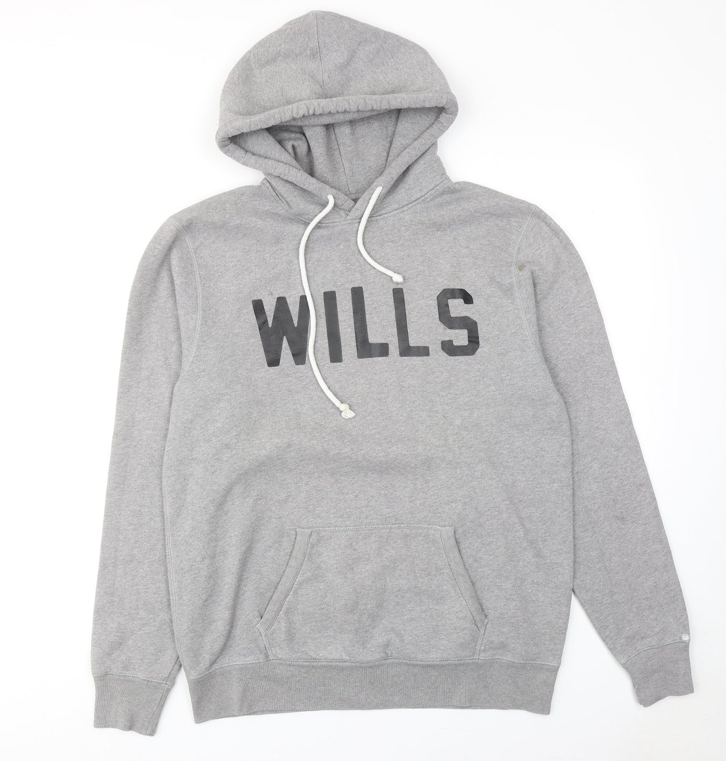 Jack Wills Mens Grey Cotton Pullover Hoodie Size M - Wills