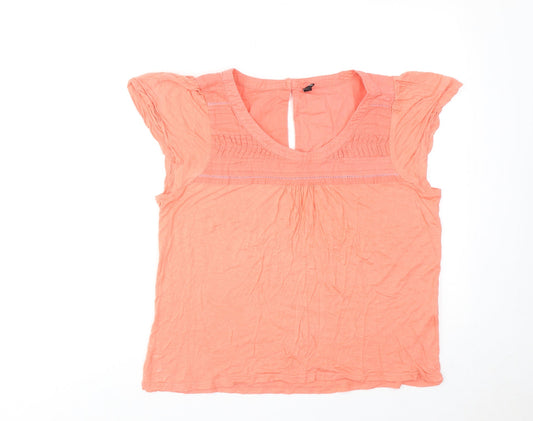 VERO MODA Womens Pink Viscose Basic Blouse Size M Round Neck