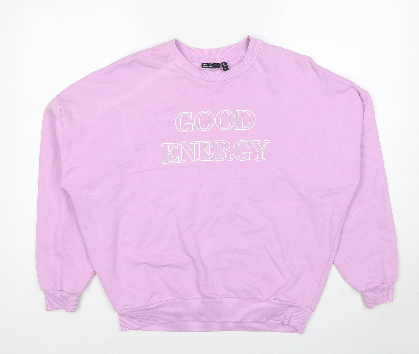 ASOS Womens Pink Cotton Pullover Sweatshirt Size 8 Pullover - Good Energy