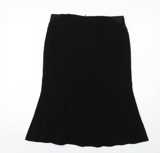 Amanda Womens Black Polyester A-Line Skirt Size 10 Zip