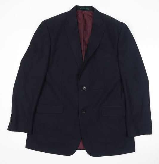 Greenwoods Mens Blue Polyester Jacket Suit Jacket Size 42 Regular