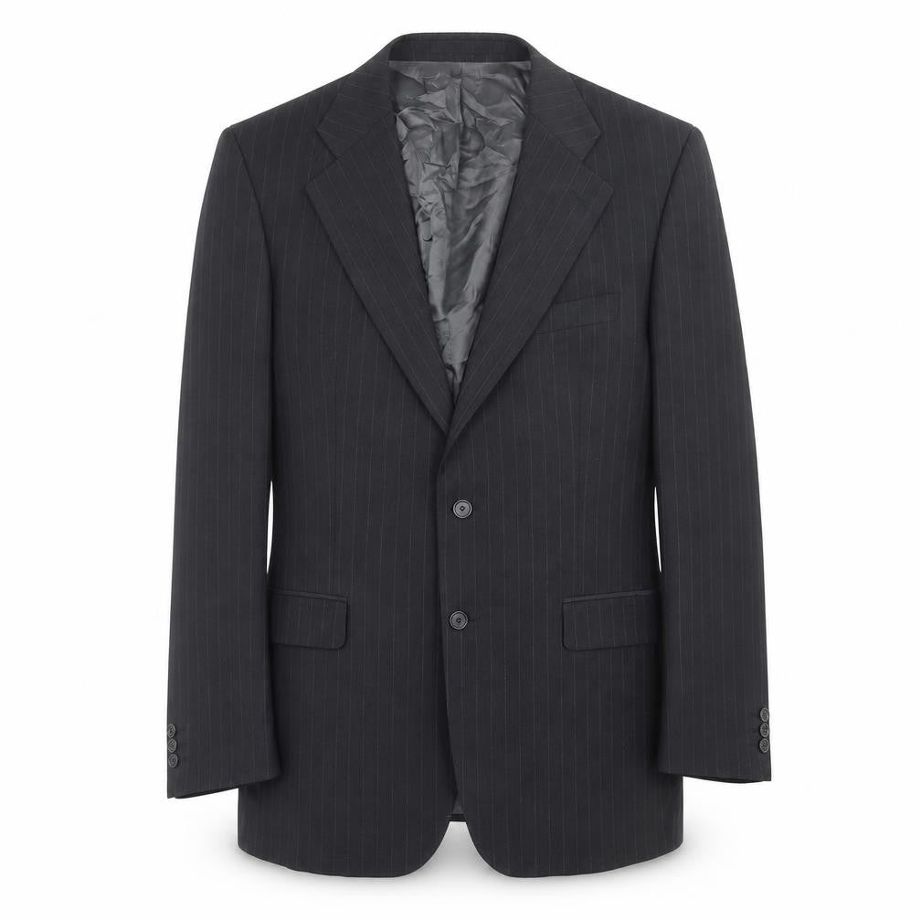 Marks and Spencer Mens Black Striped Wool Jacket Suit Jacket Size 40 Regular