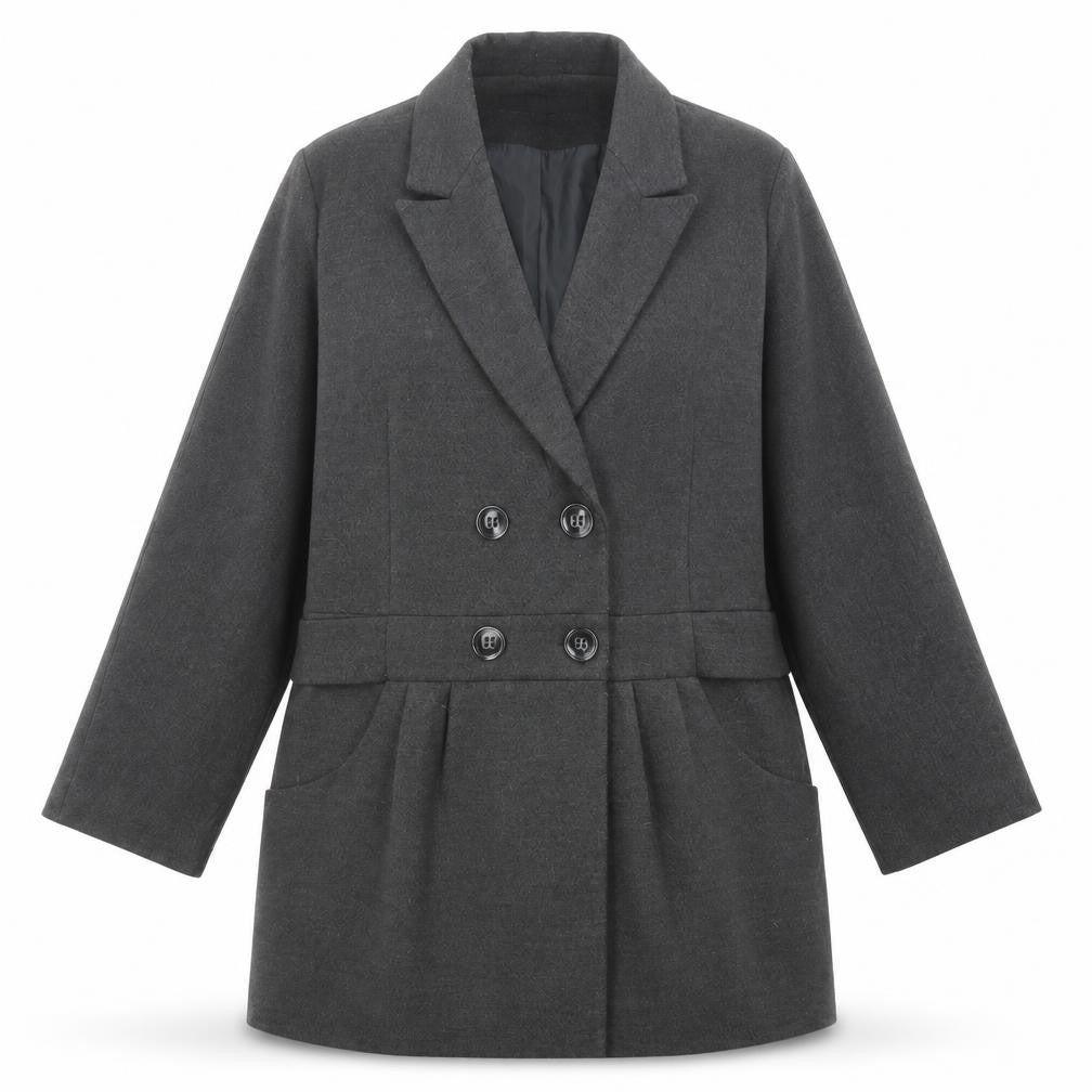 Next Womens Grey Overcoat Coat Size 16 Button
