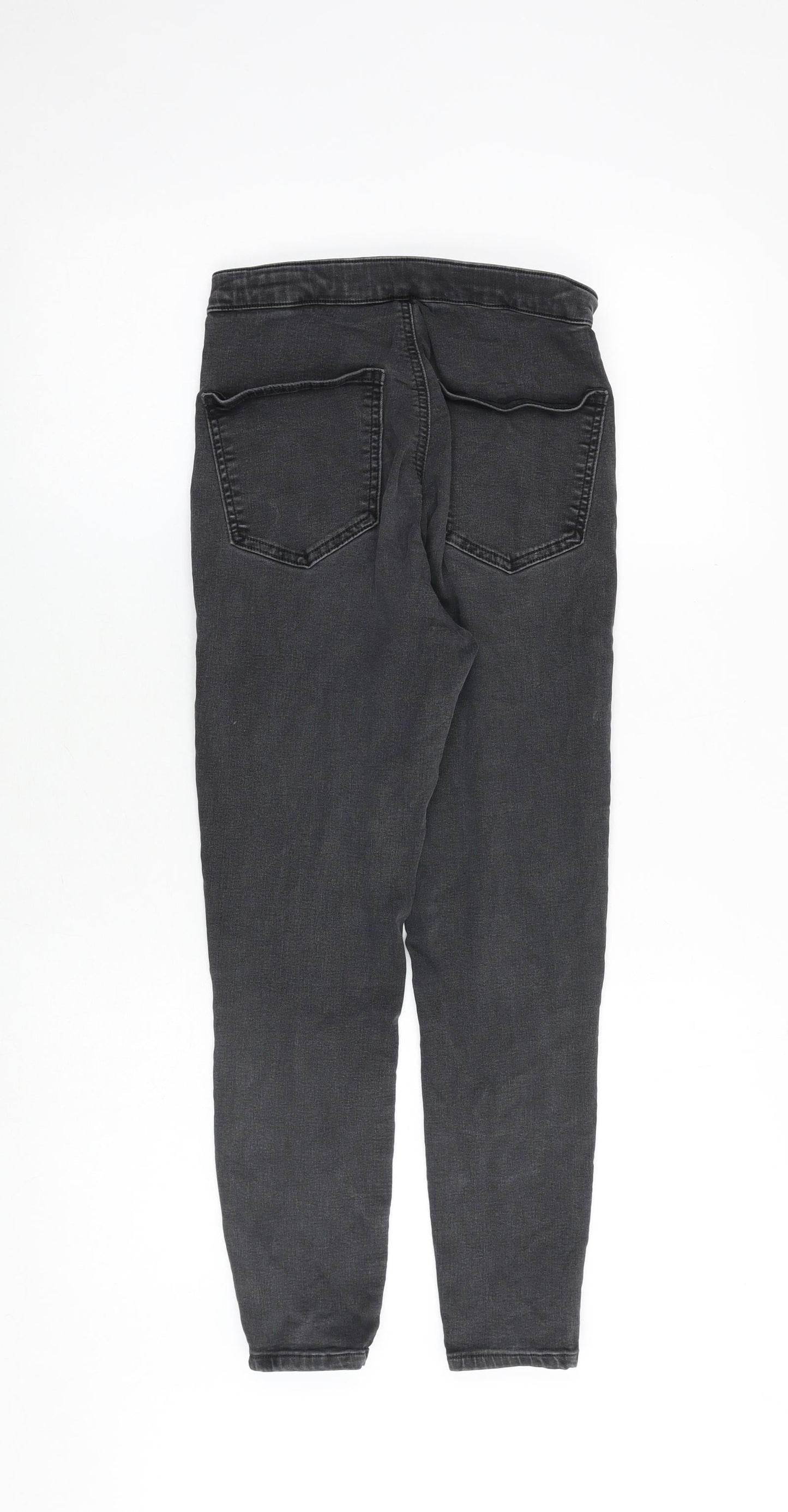 Topshop Womens Grey Cotton Skinny Jeans Size 28 in Regular Zip