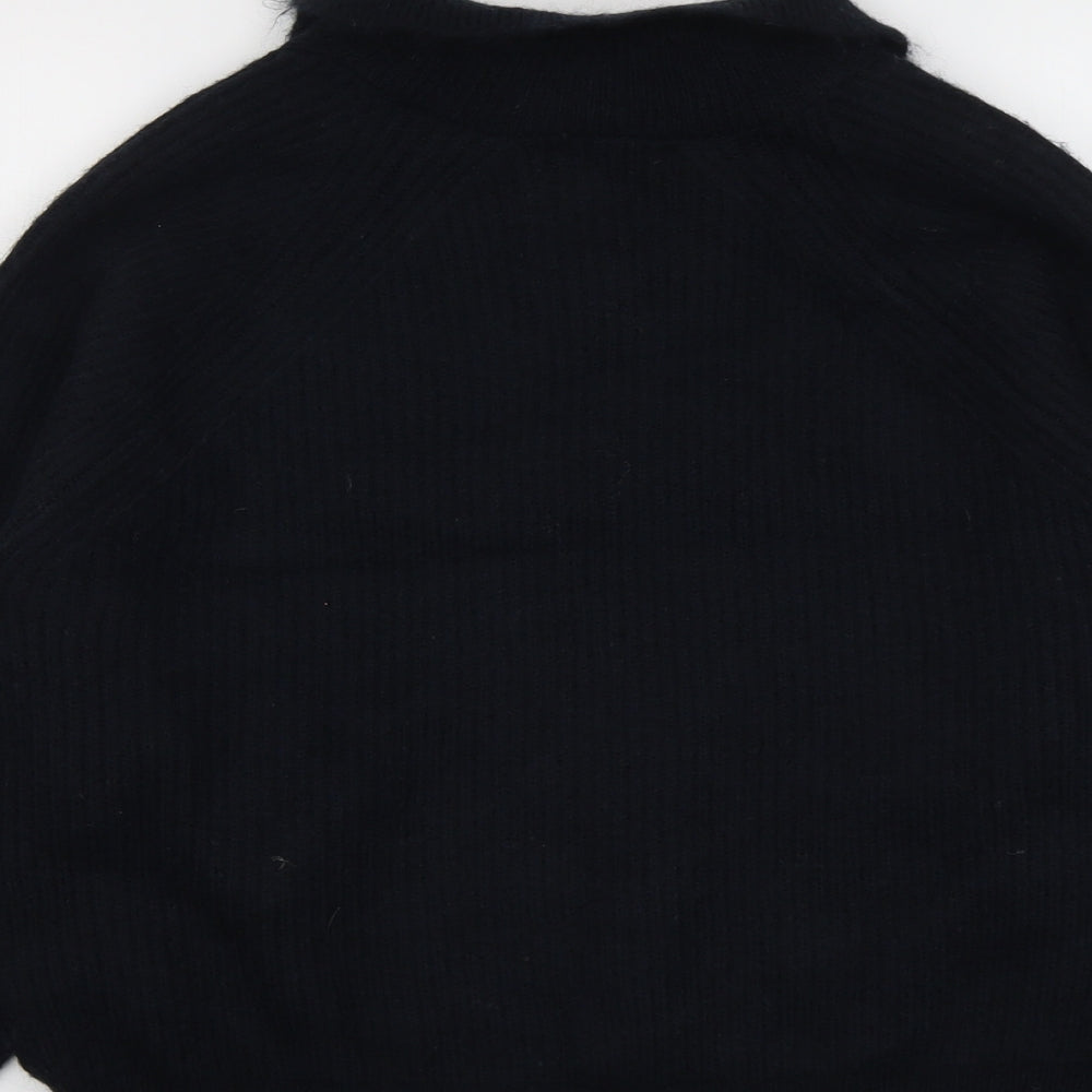 Marks and Spencer Womens Blue Collared Acrylic Henley Jumper Size L