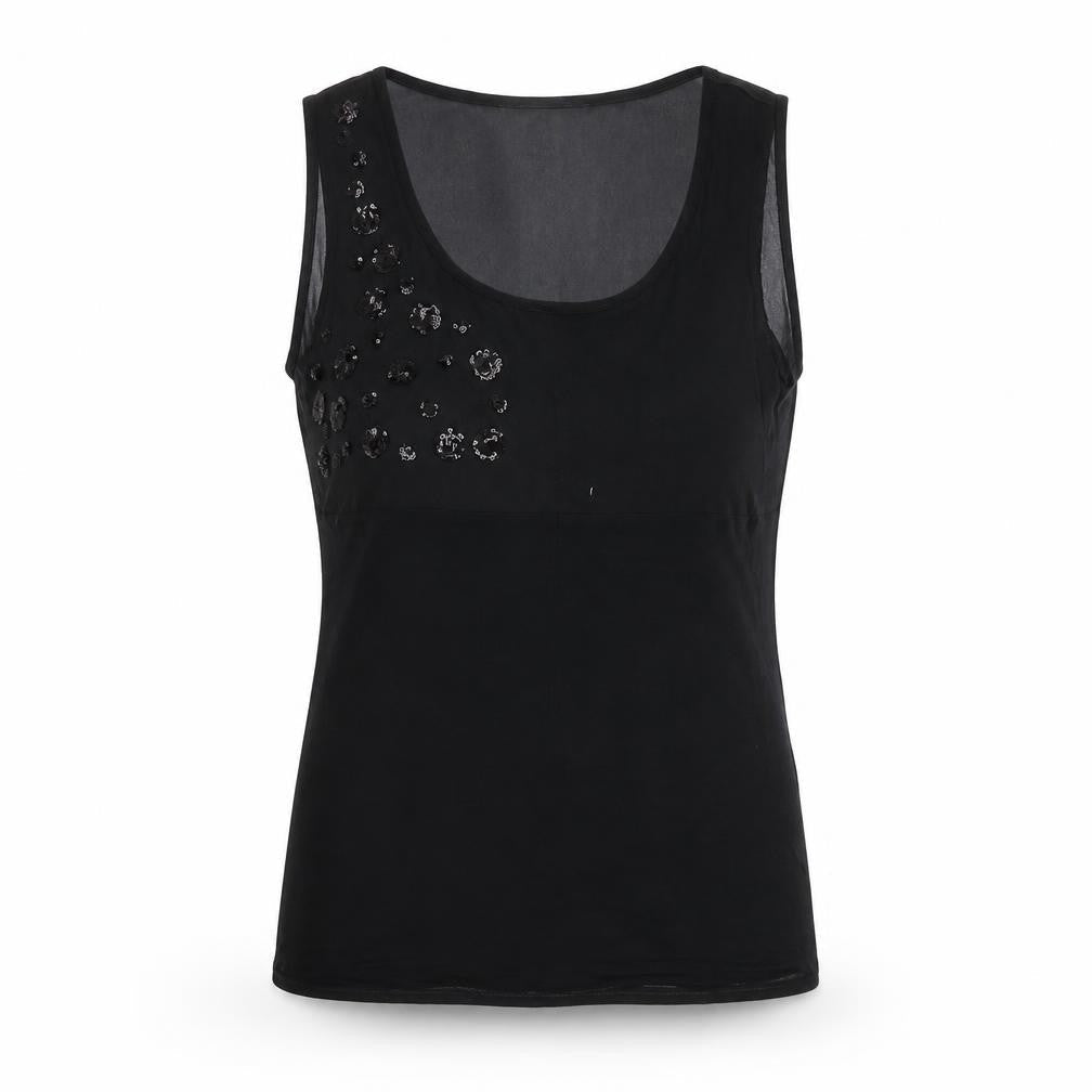 Marks and Spencer Womens Black Polyester Basic Tank Size 6 Scoop Neck