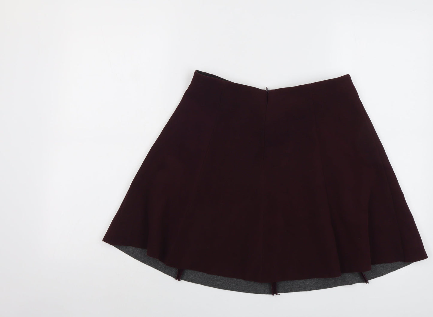 RESERVED Womens Purple Polyester Skater Skirt Size 8 Zip
