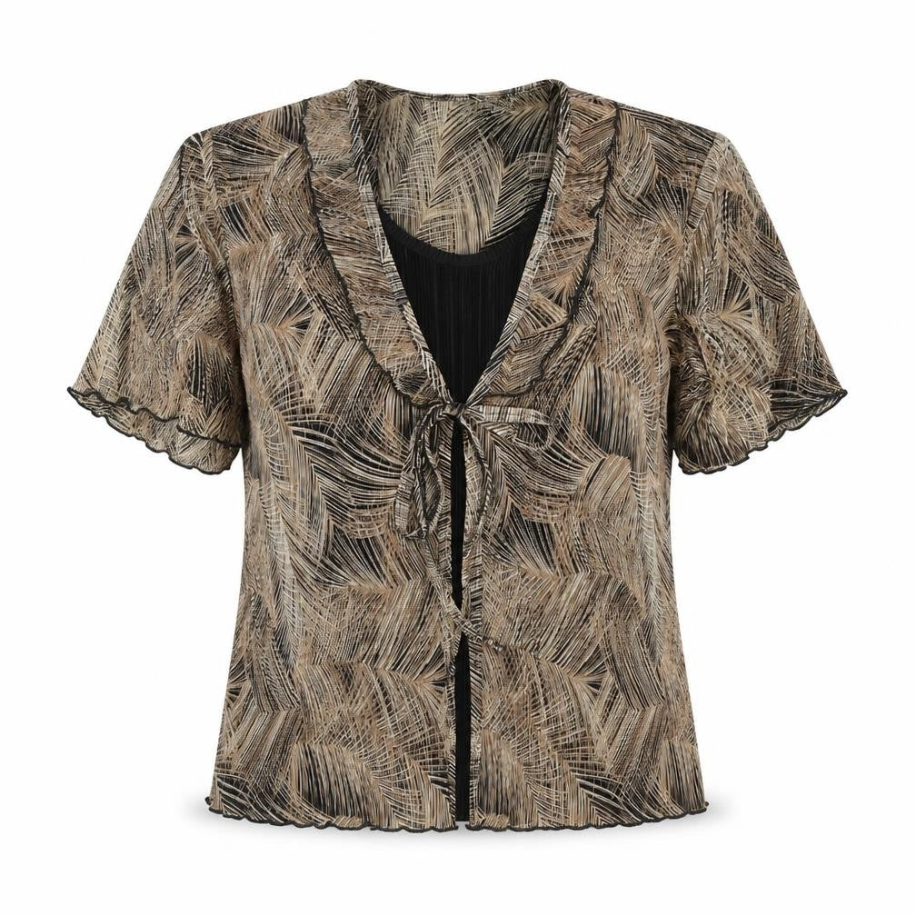 Womens UK Size L BASSINI Brown Polyester Blouse