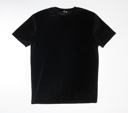 ASOS Womens Black Polyester T-Shirt Dress Size M Round Neck Pullover