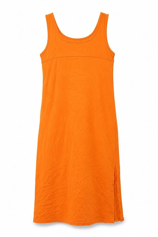 Triumph Womens Orange Polyester Tank Dress Size 10 Round Neck Pullover