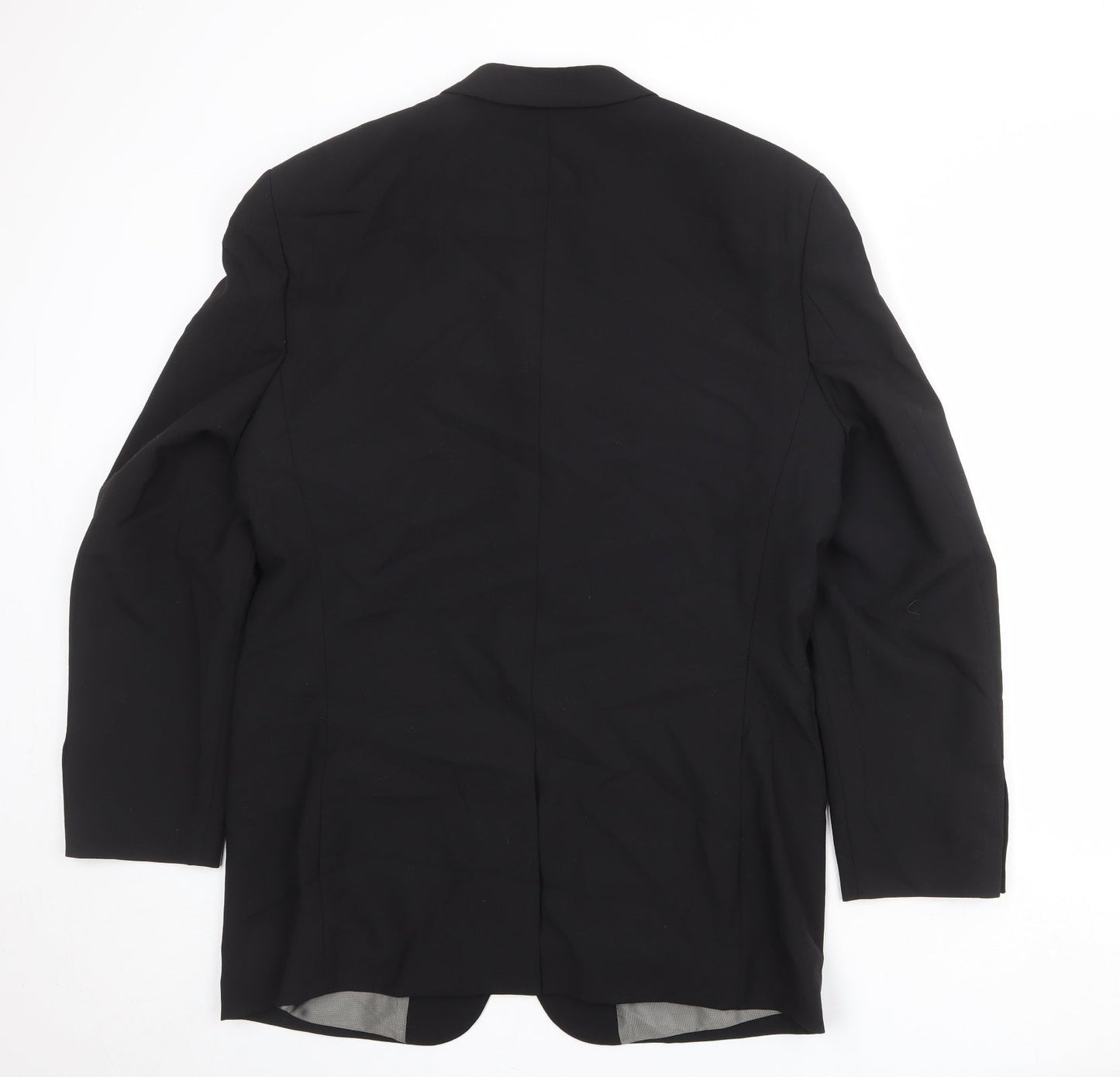 River Island Mens Black Wool Jacket Suit Jacket Size 42 Regular