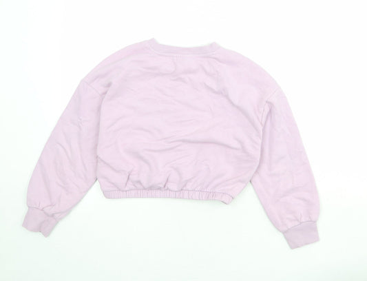 NEXT Girls Purple Cotton Pullover Sweatshirt Size 9 Years Pullover - Anything is Possible