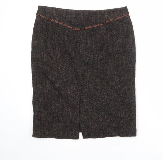 Sand Womens Brown Viscose A-Line Skirt Size 10 Zip