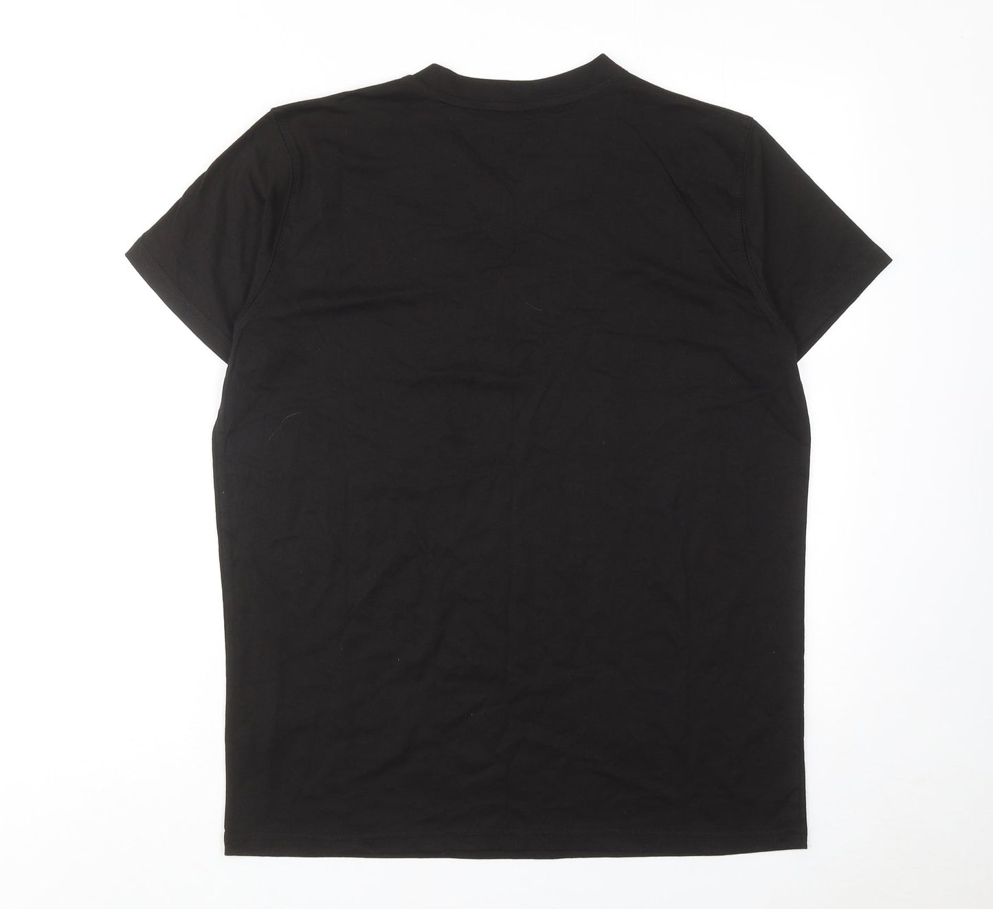 JRC Mens Black Cotton T-Shirt Size M V-Neck