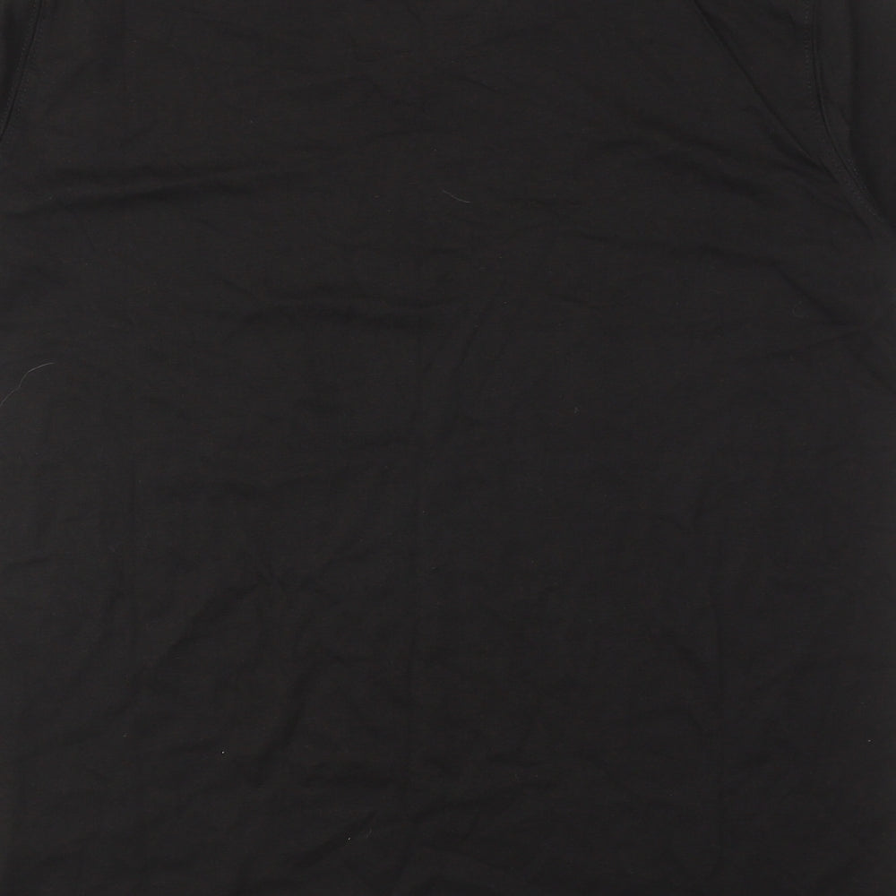 JRC Mens Black Cotton T-Shirt Size M V-Neck