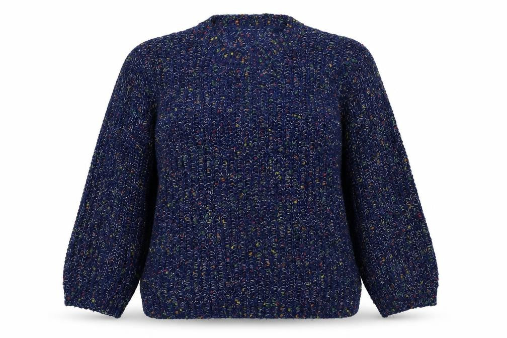 Apricot Womens Blue Round Neck Acrylic Pullover Jumper Size 14