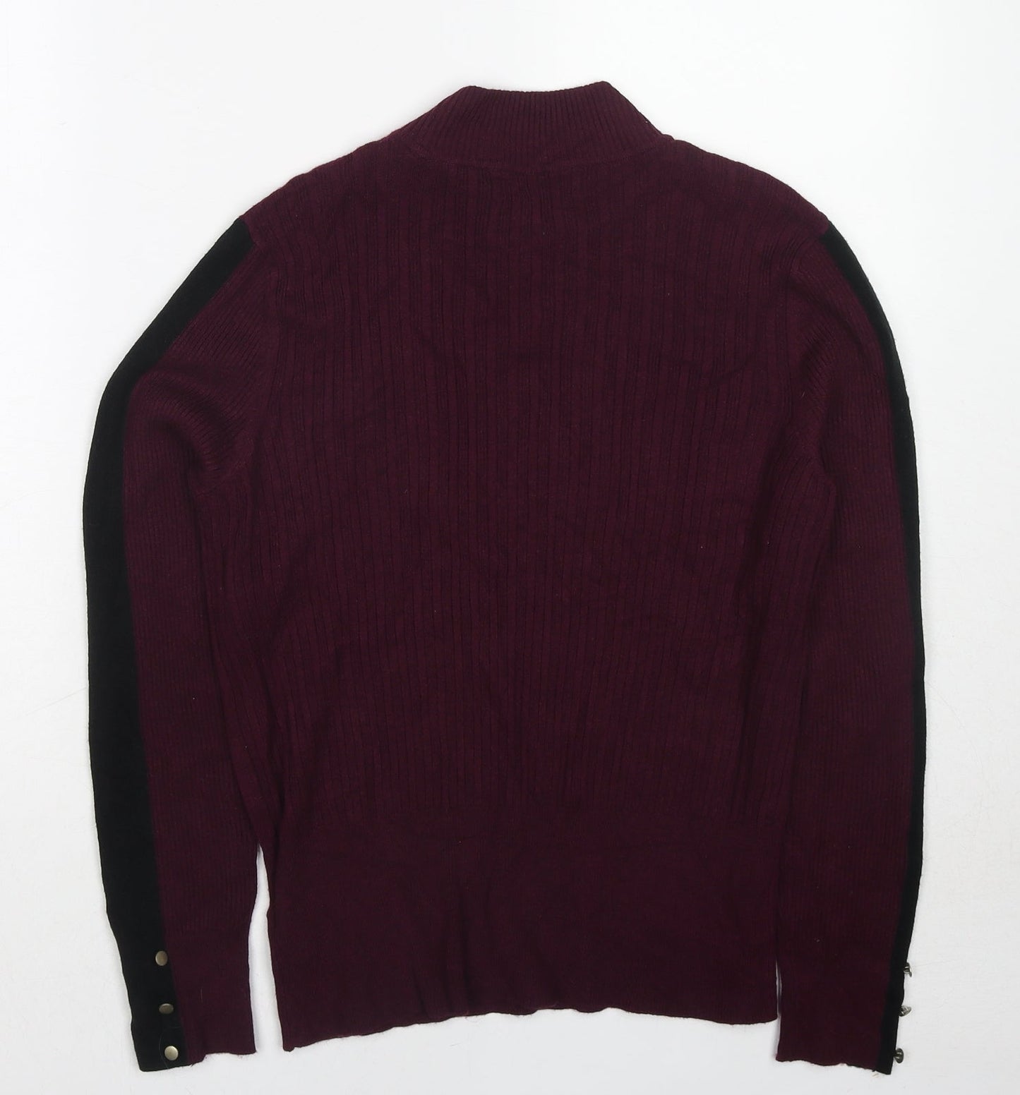 Marks and Spencer Womens Purple Round Neck Viscose Pullover Jumper Size 14