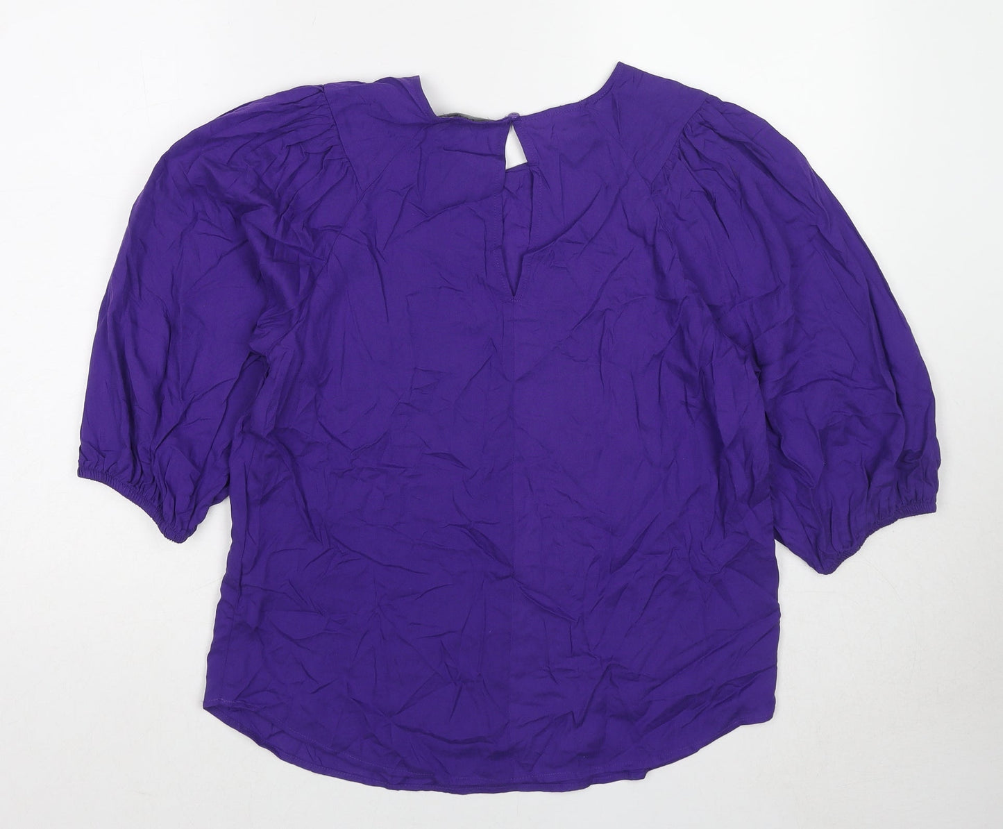 NEXT Womens Purple Viscose Basic Blouse Size 10 Boat Neck