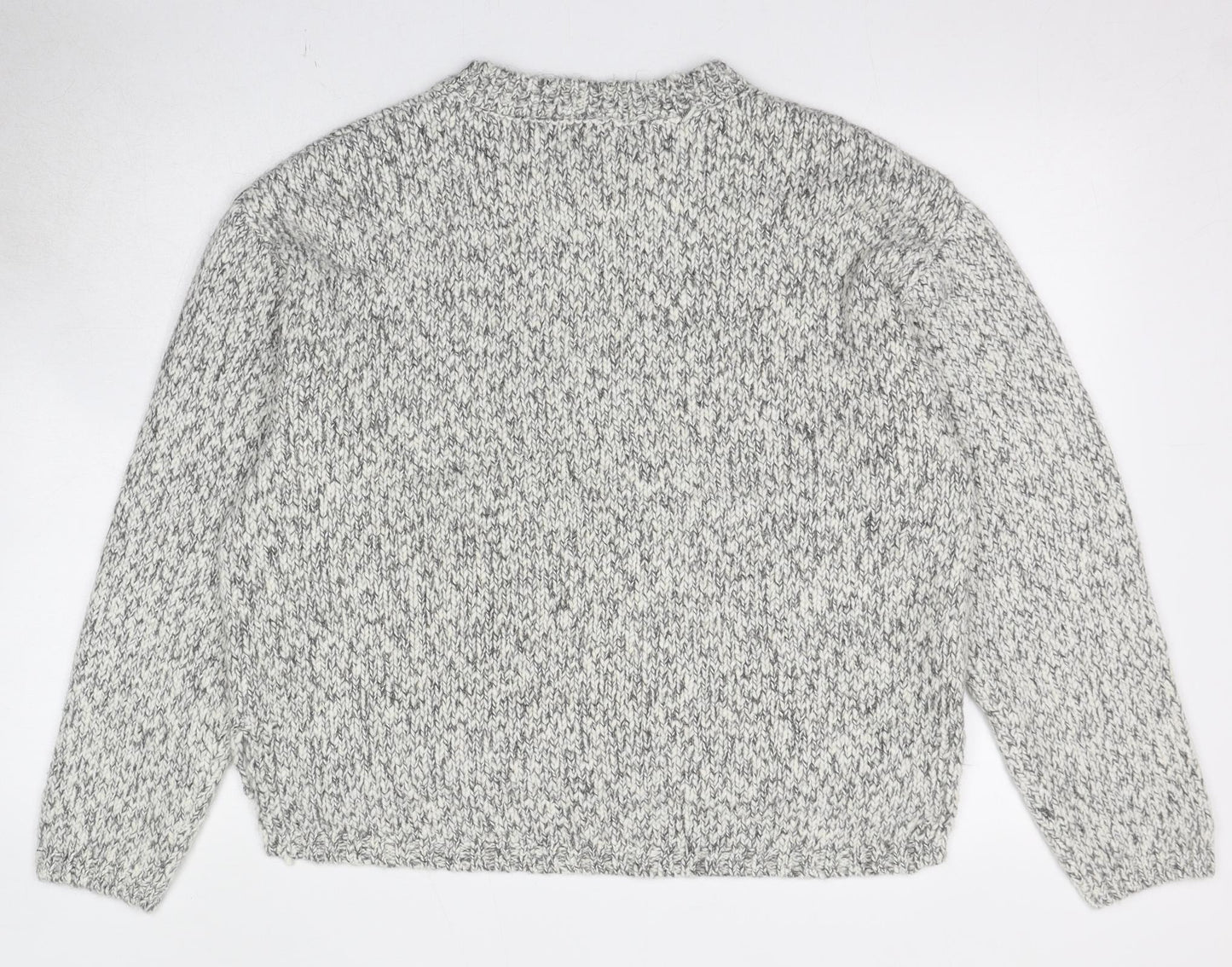Marks and Spencer Womens Beige Round Neck Polyester Pullover Jumper Size L