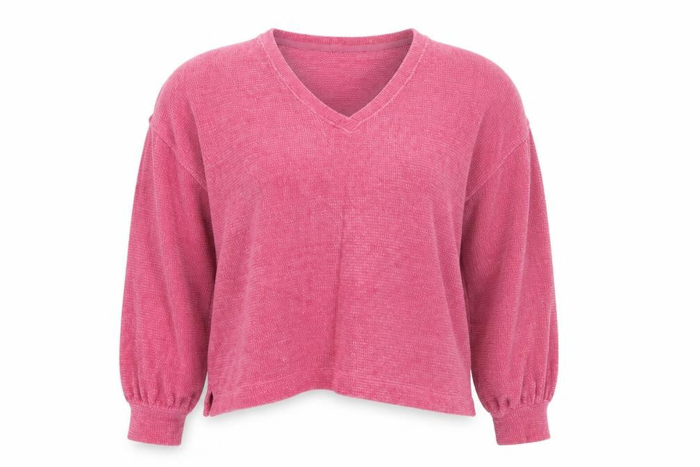 Marks and Spencer Womens Pink V-Neck Polyester Pullover Jumper Size L