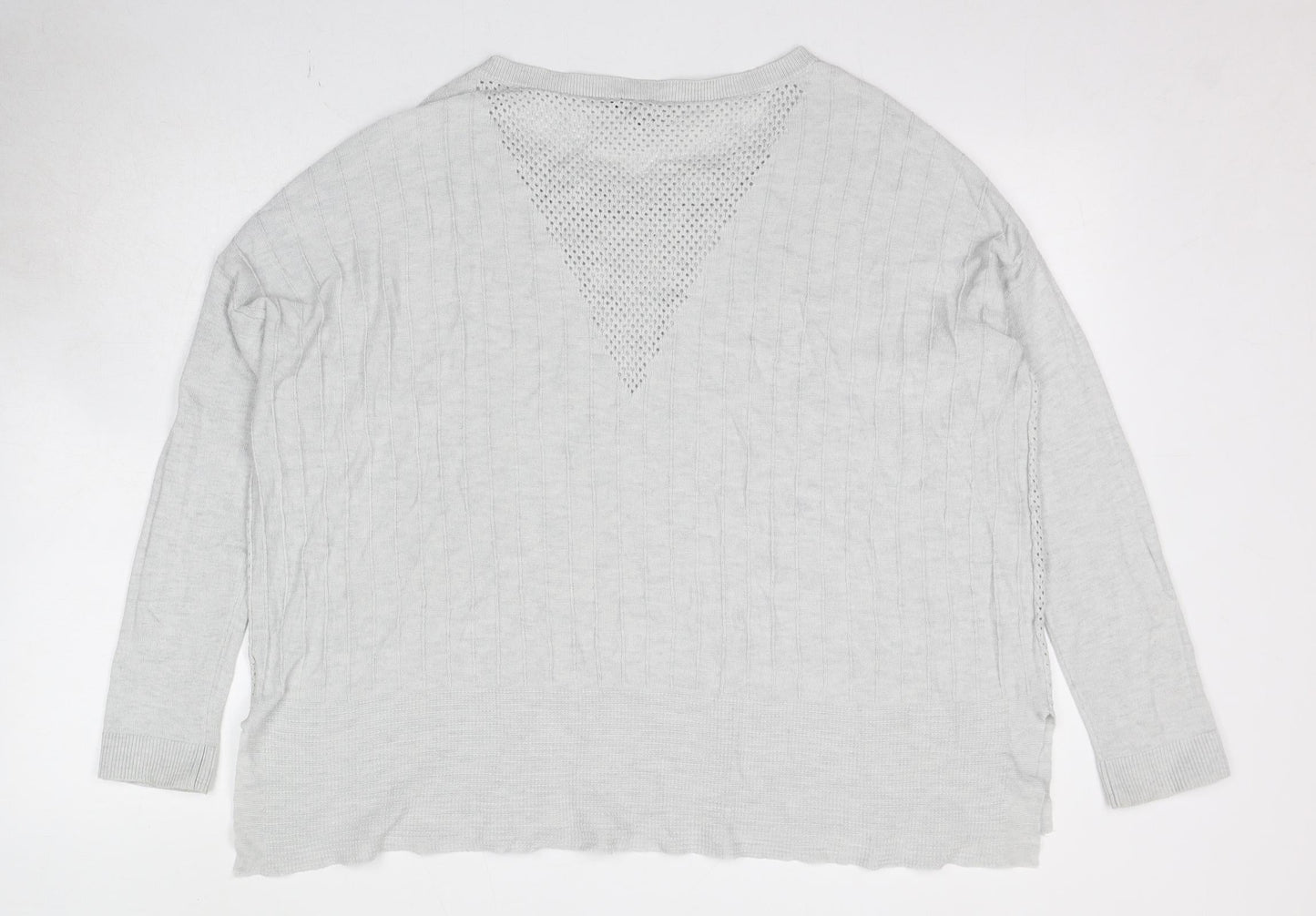 Maison De Nimes Womens Grey Round Neck Viscose Pullover Jumper Size L