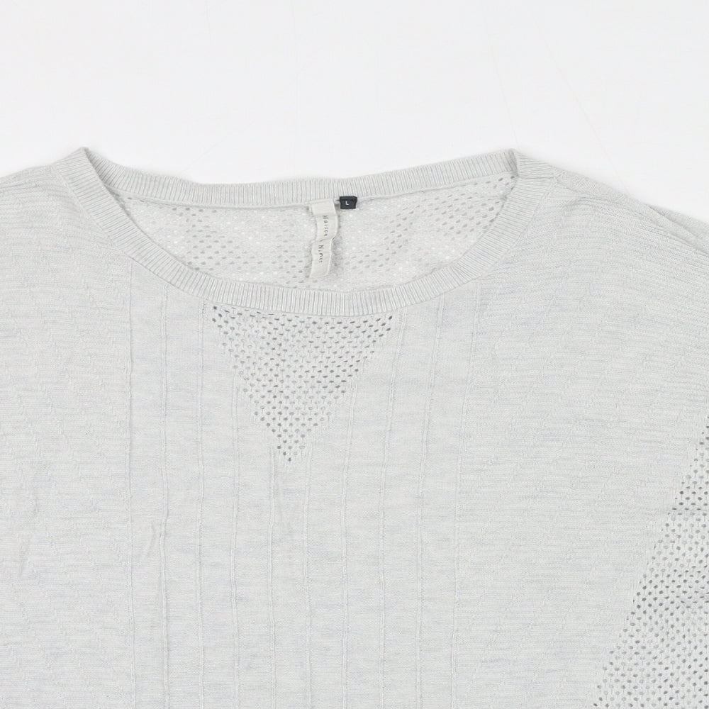 Maison De Nimes Womens Grey Round Neck Viscose Pullover Jumper Size L
