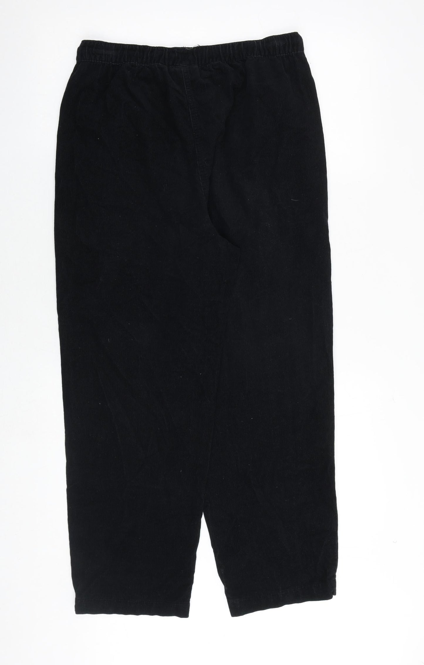 EWM Womens Black Cotton Jogger Trousers Size 12 Regular Tie
