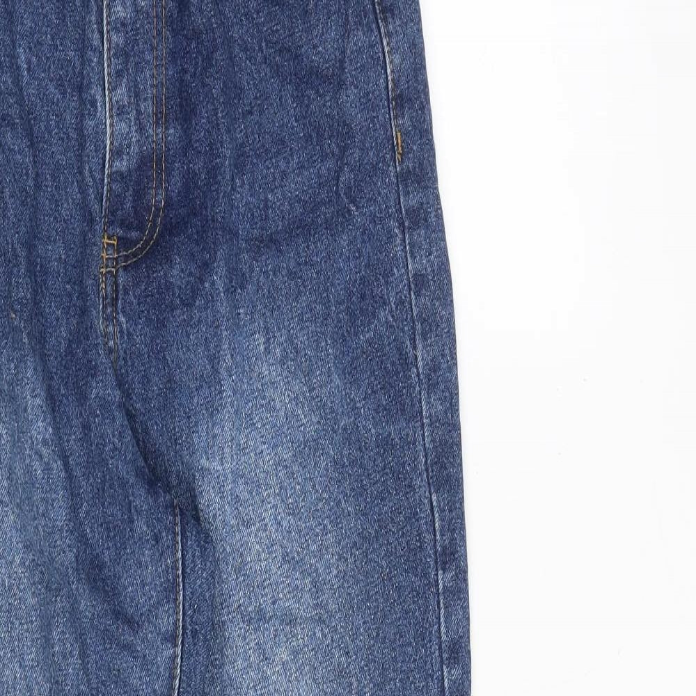 Missguided Womens Blue Cotton Mom Jeans Size 6 Regular Zip - High rise