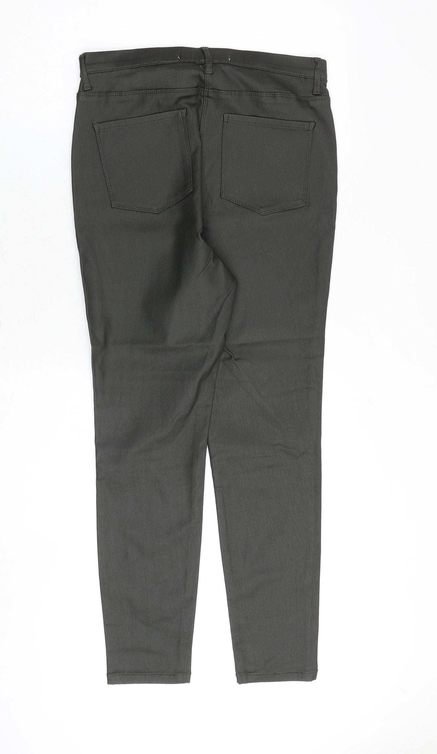 NEXT Womens Grey Viscose Trousers Size 14 Regular