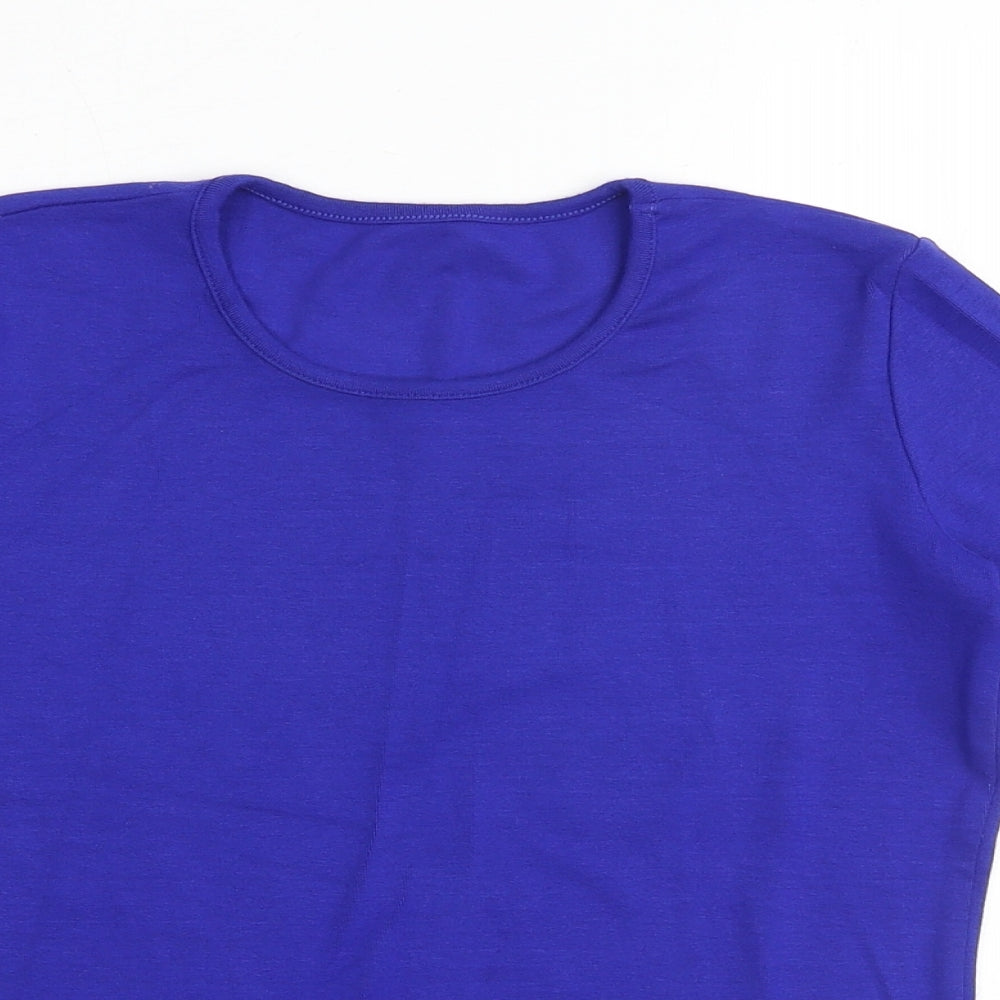 Marks and Spencer Womens Black Viscose Basic T-Shirt Size 8 Round Neck
