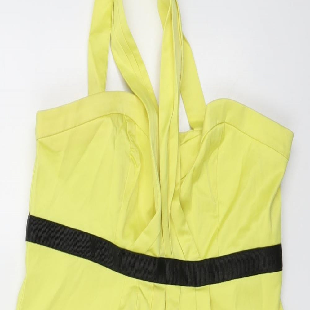 Select Womens Yellow Colourblock Polyester Mini Size 12 Sweetheart Zip